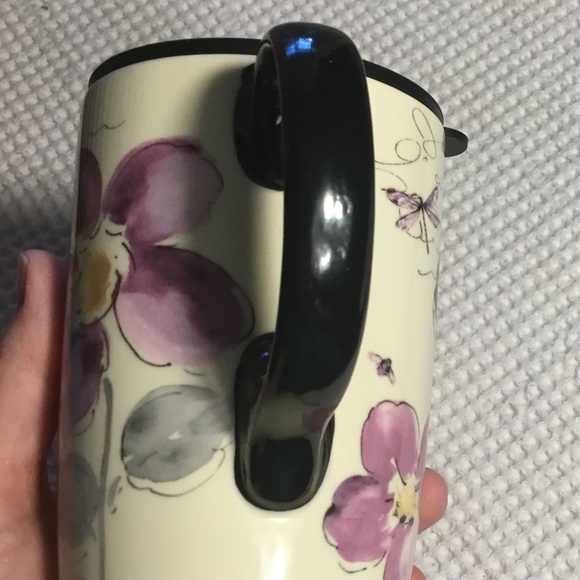 Topadorn 17 Oz Tall Ceramic Travel Mug Coffee Cups w/ Sealed Lid Purple Flower - Picture 7 of 8